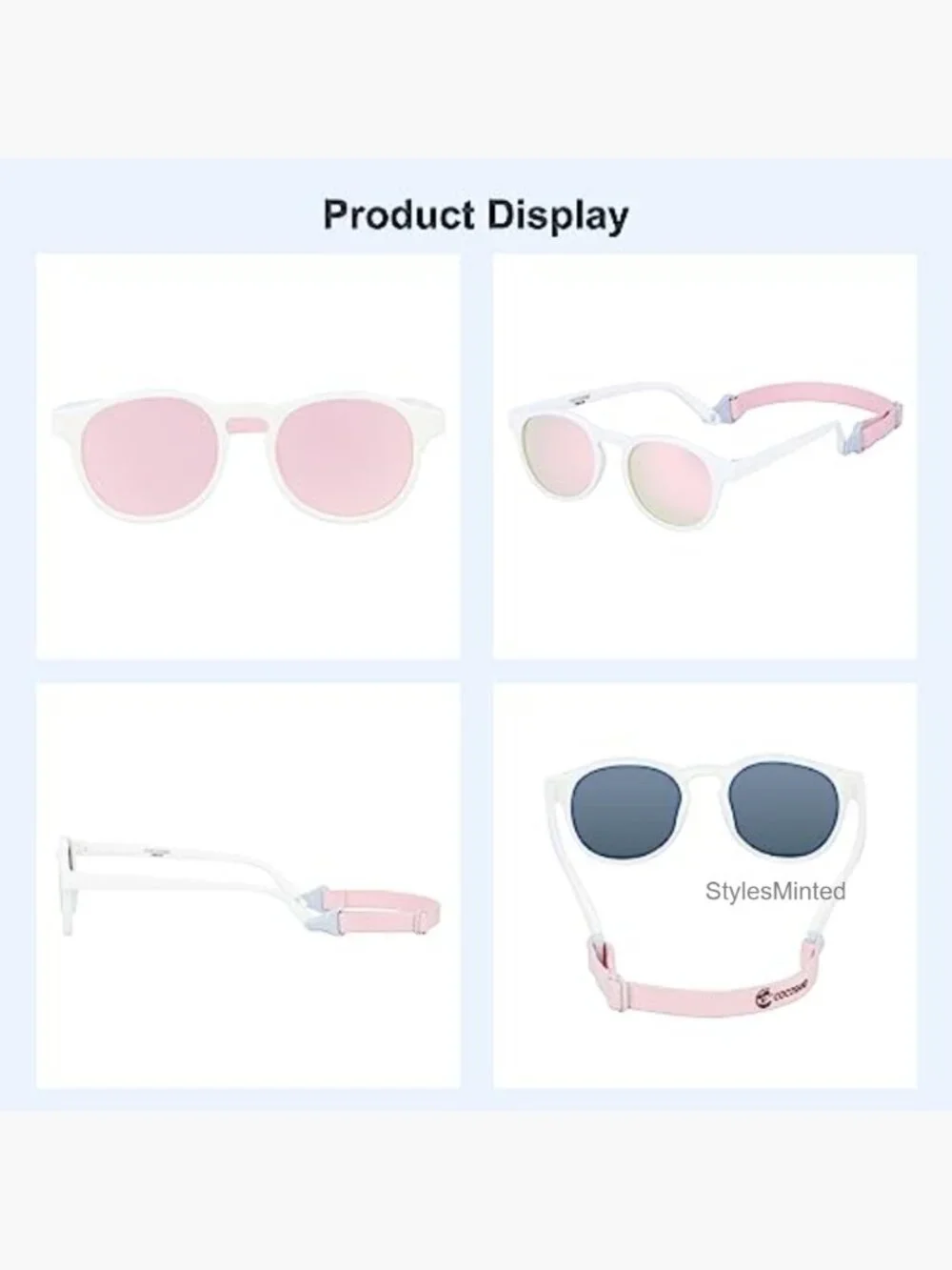 Kids Polarized Flexible Sunglasses with Strap for Toddlers